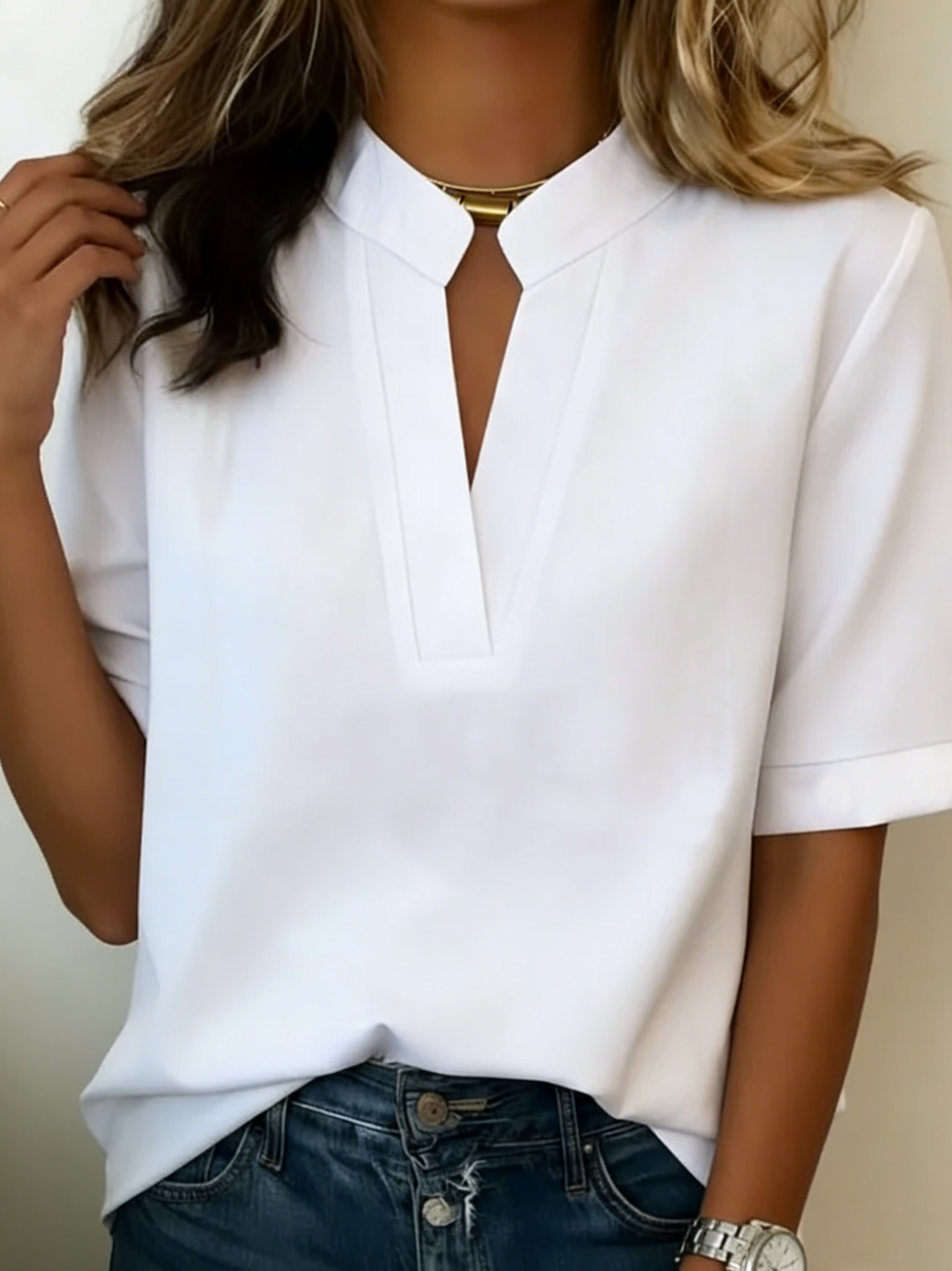 Rosana - Blusa elegante con cuello refinado