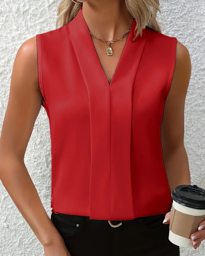 Nicole | Top relajado y elegante con escote en V refinado