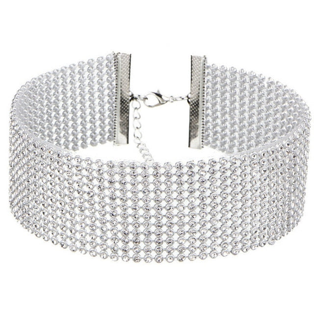 gargantilla de cristal y strass